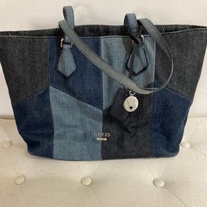 GUESS DENIM PATCHWORK TOTE